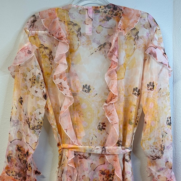 NWT Victoria's Secret Floral Ruffle Sheer Long Robe M/L - Picture 8 of 9